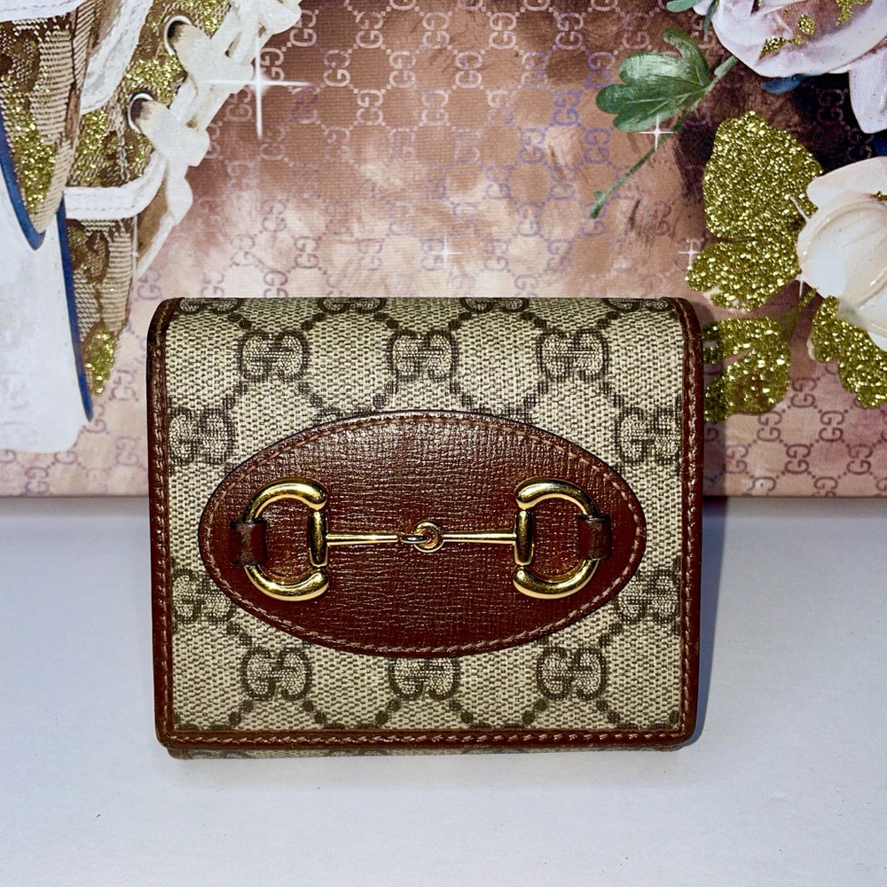 🔥 GUCCI GG Horsebit Supreme Monogram Wallet
